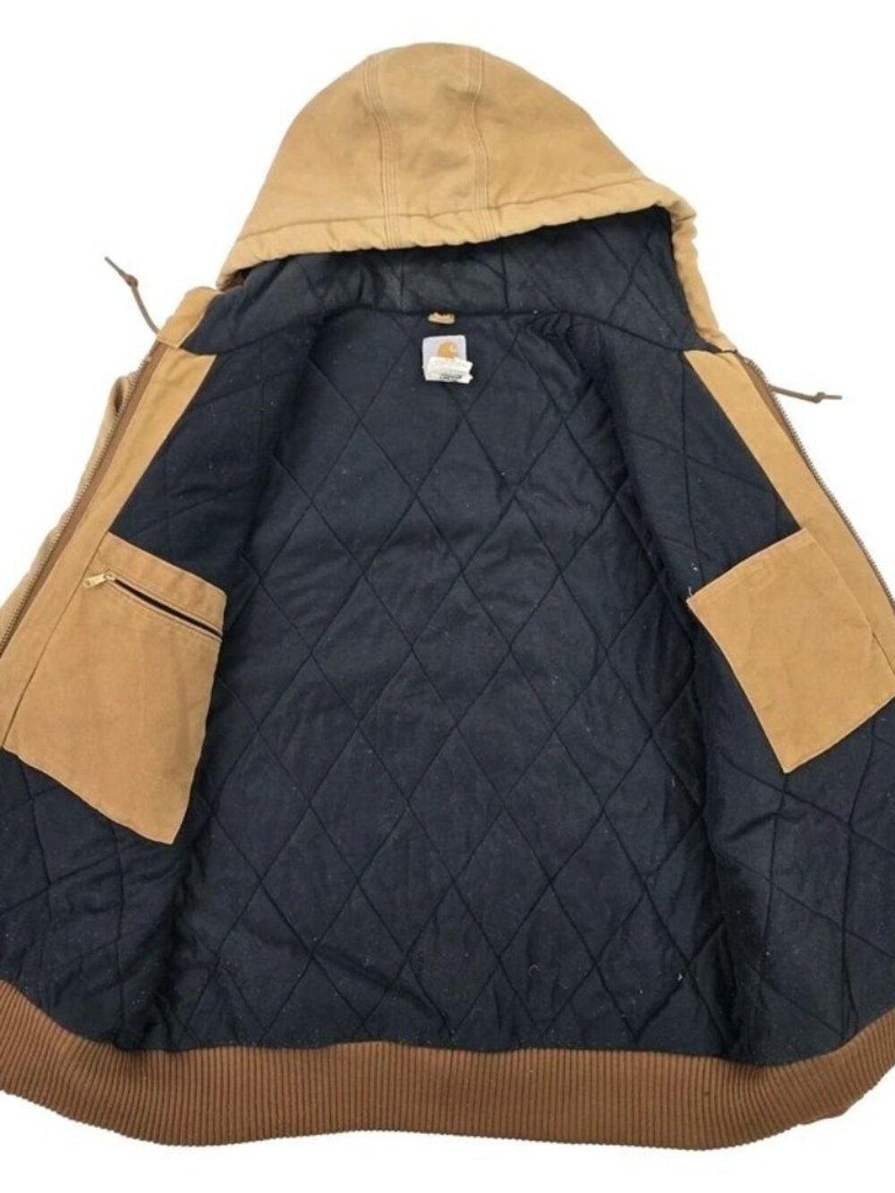 Carhartt Active Vintage Workwear Quilted Lined Jacket Brown Men’s Size L
